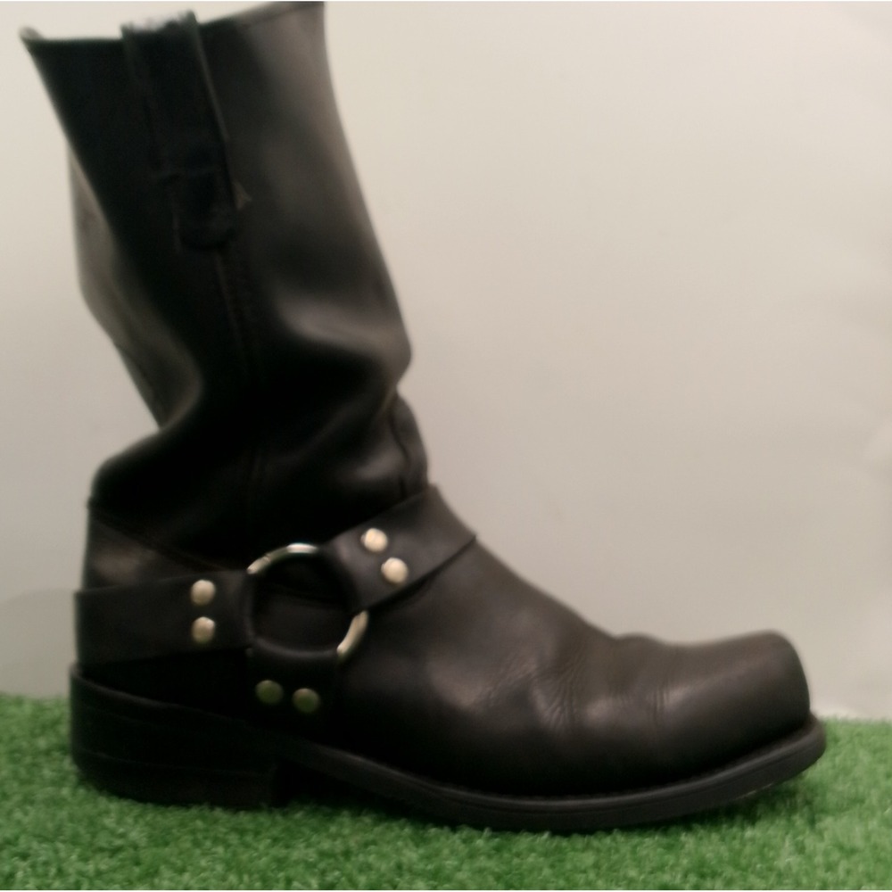 Double H HH Boot Company Mens Size 9 2E Wide Black Leather Harness Made In USA - Picture 8 of 14